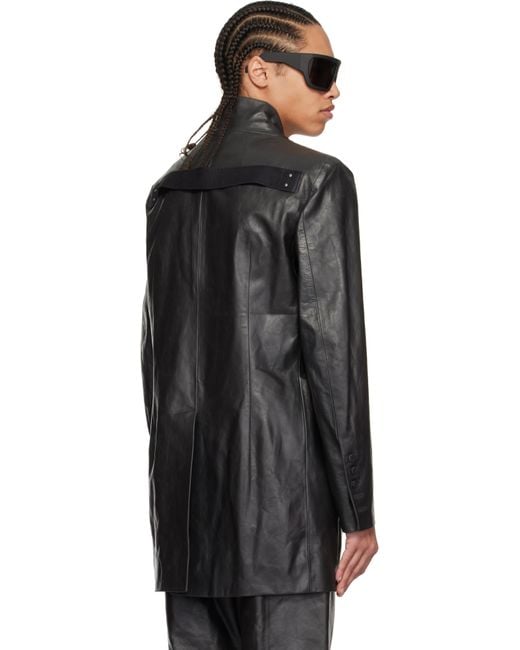 メンズ Rick Owens ブラック Hollywood Lido レザージャケット Black