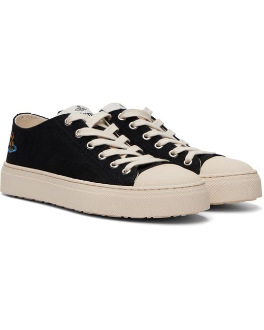 Vivienne Westwood Black Low Top Plimsoll Sneakers for men