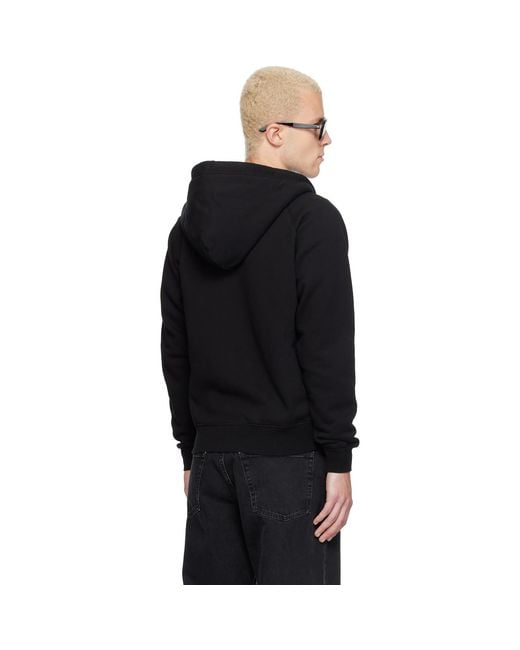 Tom Ford Black Cotton Sweat Zip Hoodie for men