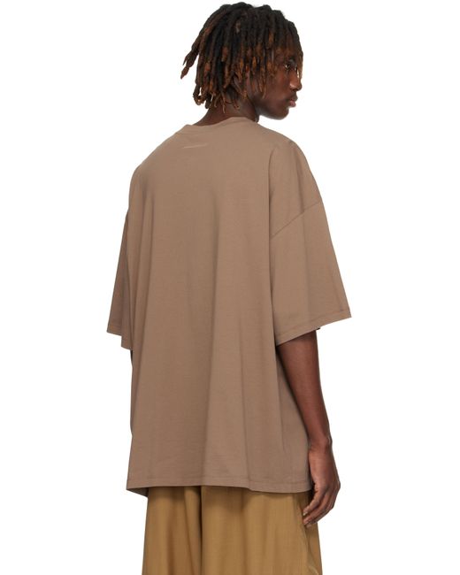 メンズ MM6 by Maison Martin Margiela ブラウン グラフィックTシャツ Brown