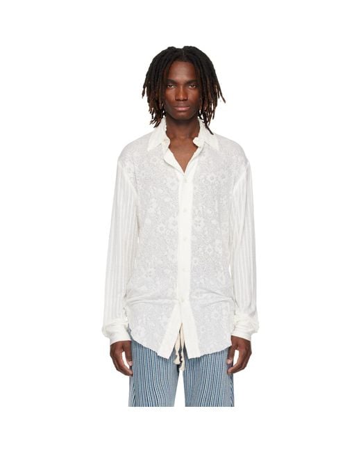Edward Cuming White Off- Kitchen Curtain Shirt for men