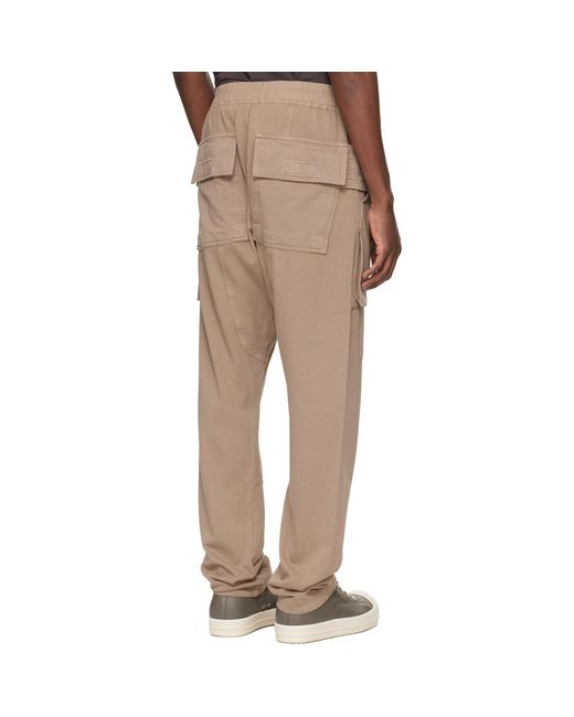 Rick Owens Natural Taupe Temple Creatch Drawstring Cargo Pants for men