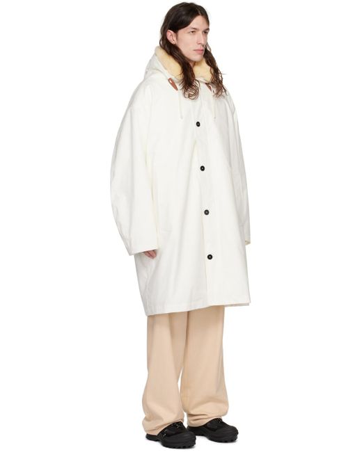 Jil Sander Multicolor White Oversized Coat for men