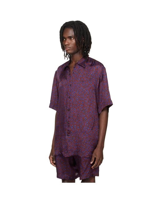Dries Van Noten Purple Button-Down Shirt for men