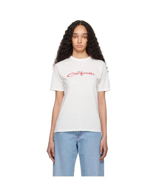 ERL White 'california' Signature T-shirt