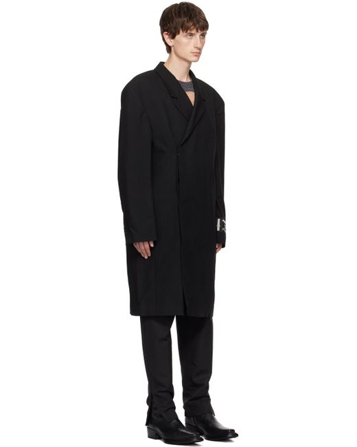 Acne Black Double-breasted Coat for men