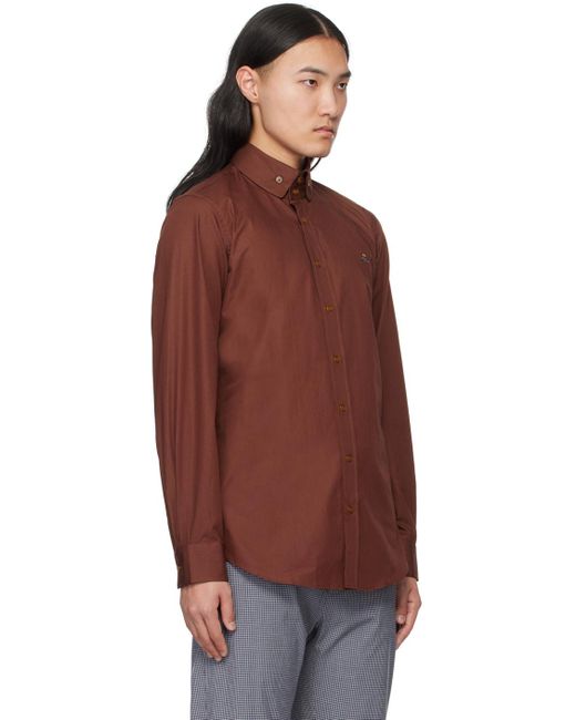 Vivienne Westwood Red Brown 2 Button Krall Shirt for men