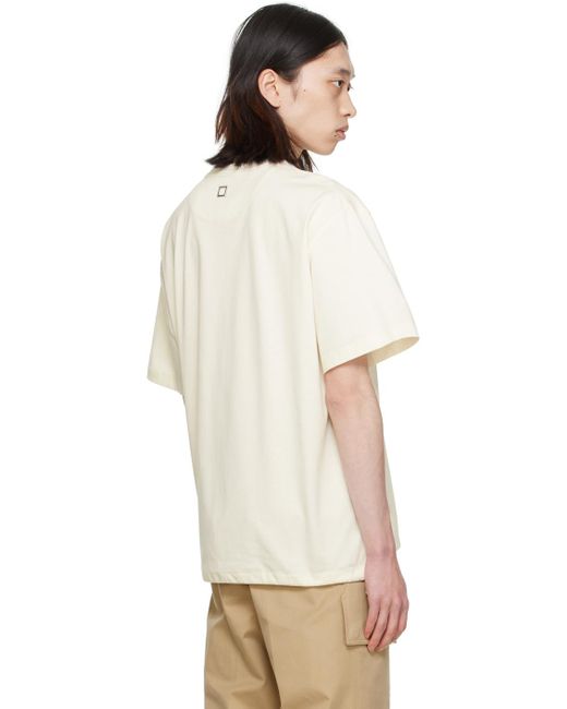 T-shirt blanc cassé à cordon coulissant Wooyoungmi pour homme en coloris White