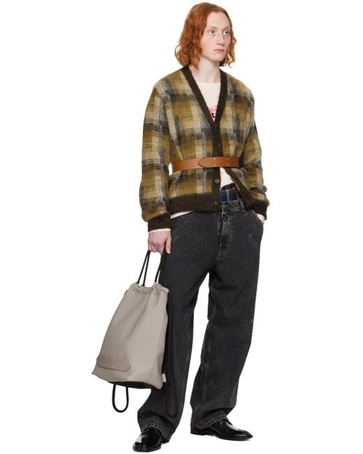 Maison Margiela Brown Soft 5Ac Drawstring Backpack for men