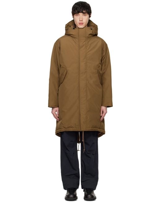 Nanamica Black Tan Gore-tex Long Down Coat for men