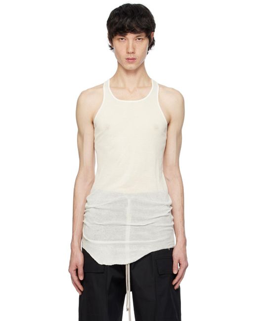 メンズ Rick Owens オフホワイト Basic タンクトップ ブラック | Lyst