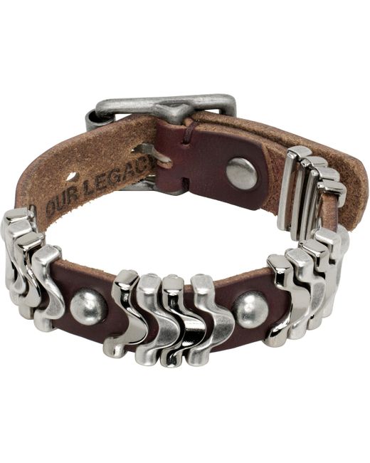 Our Legacy Burgundy Wave Bracelet in Metallic | Lyst