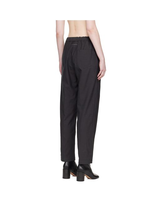 MM6 by Maison Margiela Gray Wool Drawstring Trousers