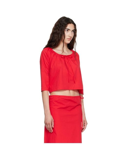 Brooke Callahan Red Scoop Top