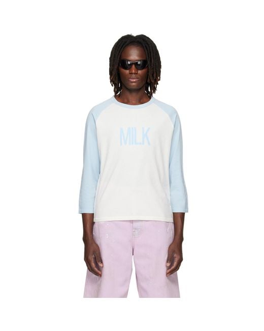 Acne White Milk Graphic T-Shirt for men