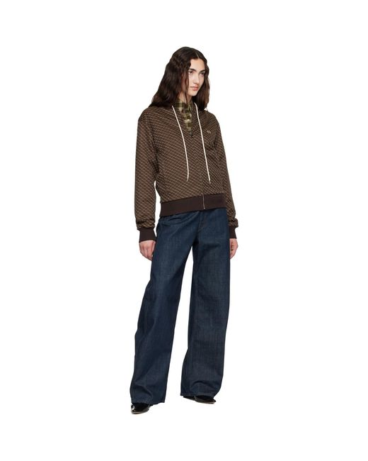 Wales Bonner Brown Modernist Jacquard Hooded Track Jacket