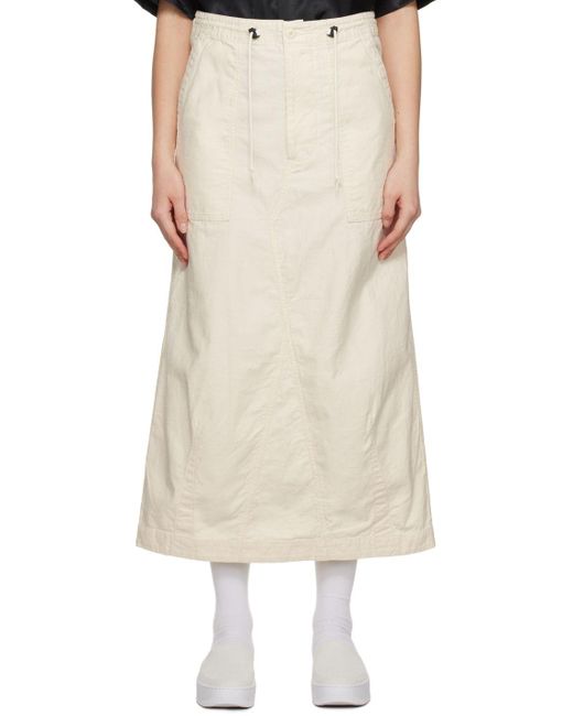 Needles White String Fatigue Midi Skirt in Natural | Lyst