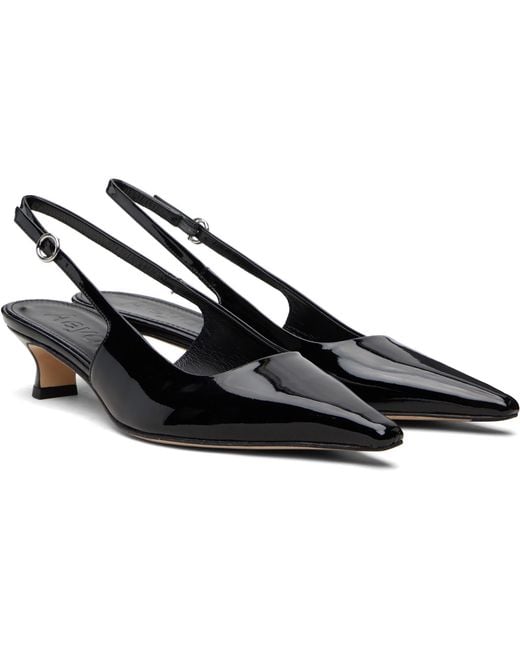 Aeyde Black Catrina Patent Leather Heels