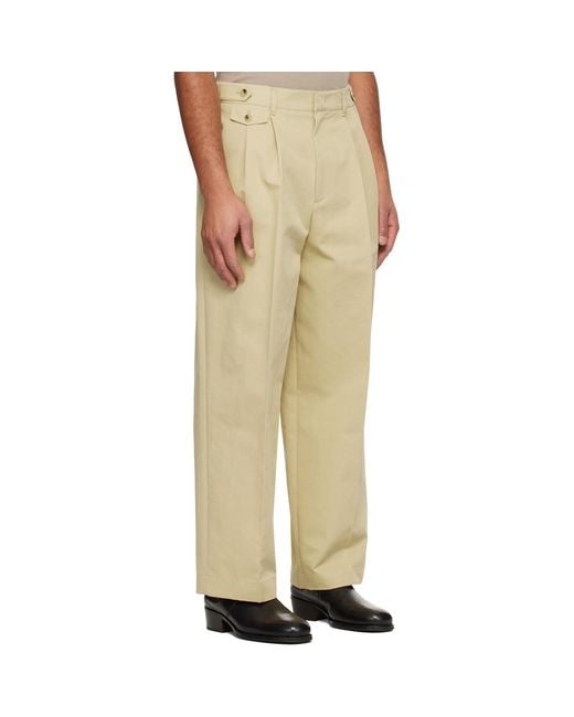 LE17SEPTEMBRE Natural Two Tuck Trousers for men
