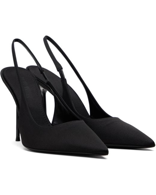 Paris Texas Black Lidia Slingback Heels