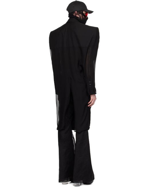 Manteau tatlin noir à poches passepoilées Rick Owens pour homme en coloris Black