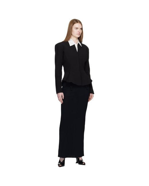 Mugler Black Flared Wool Jacket