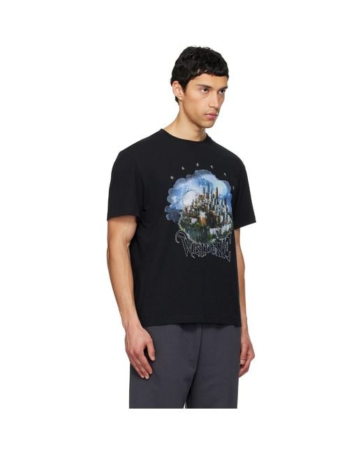 we11done Black City Regular Fit T-Shirt for men