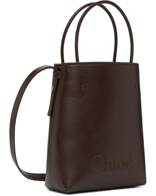 Chloé Brown Burgundy Micro Sense Bag