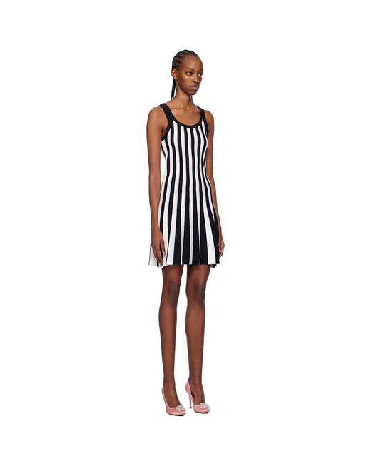 Moschino White & Black Archive Stripes Minidress