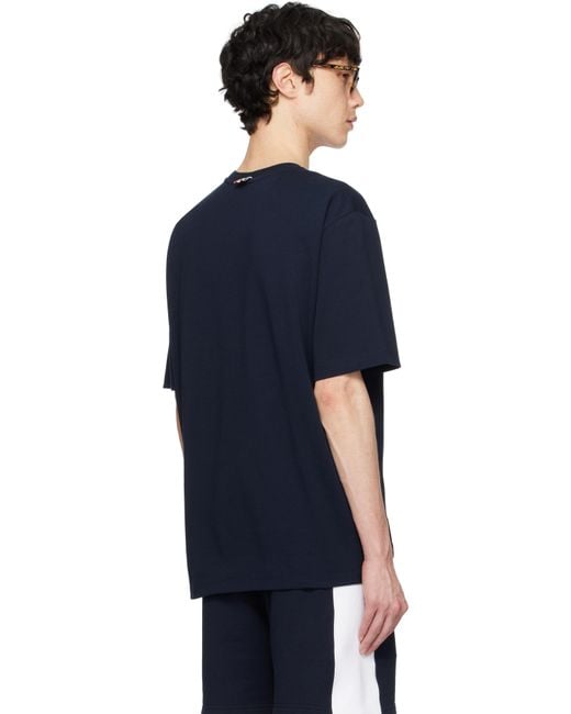 Thom Browne Blue Oversized Short Sleeve Pocket T-Shirt for men