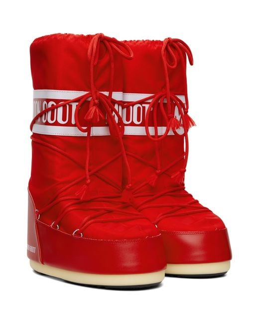 Moon Boot Red Icon Nylon Boots for men