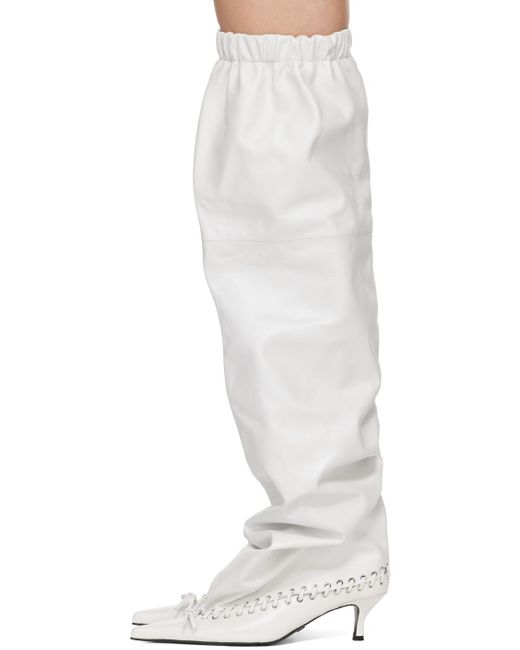 all in White Level Thigh Soft Tall Boots