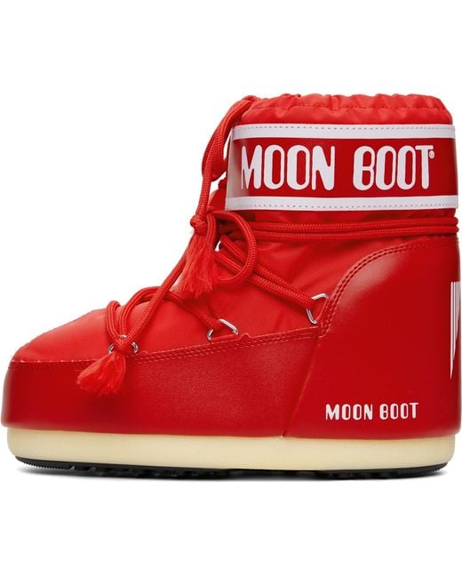 Moon Boot Red Icon Low Nylon Boots