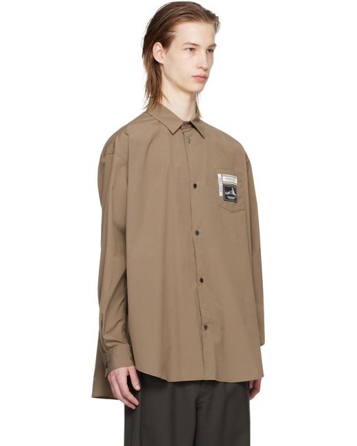 Undercover Multicolor Taupe Patch Shirt for men