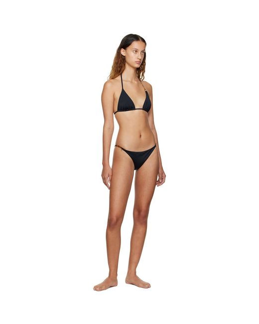 Versace Black Greca Bikini Bottoms