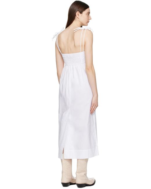 Ganni Black White Self-tie Midi Dress