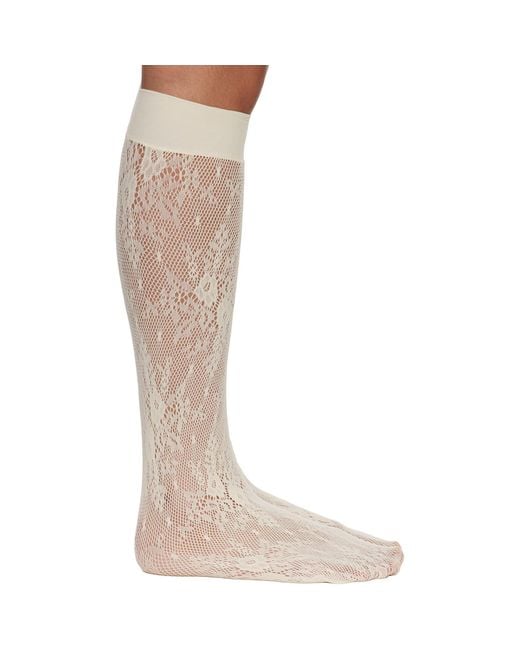 Swedish Stockings Brown Off- Rose Knee-High Stockings
