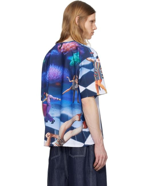 メンズ Sunnei マルチカラー Over Tシャツ Blue