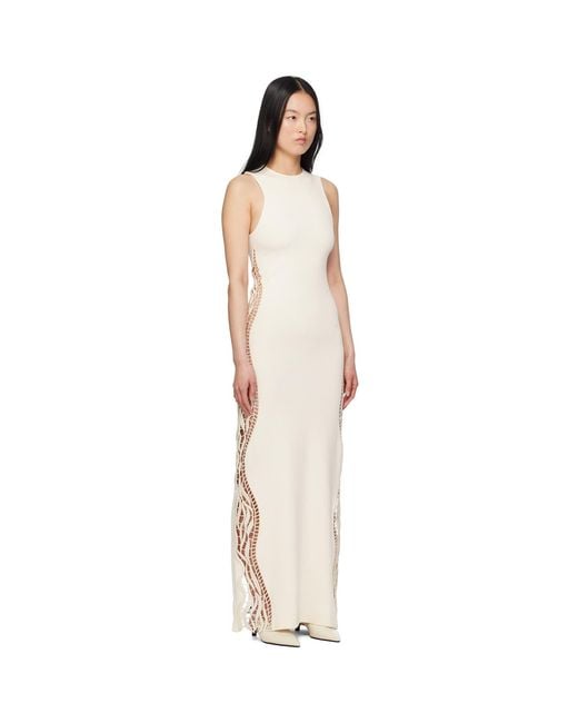 Jil Sander Black Off- Lace Panel Maxi Dress