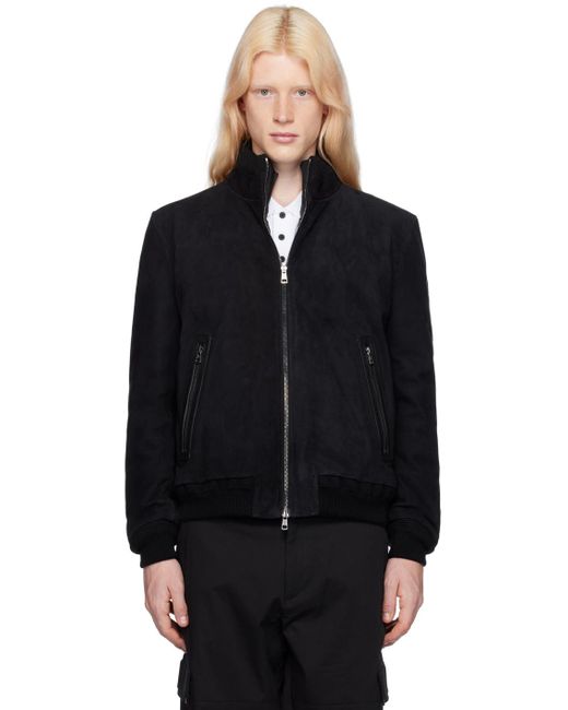 Moncler Black Fayal Leather Jacket & Down Vest Set for men