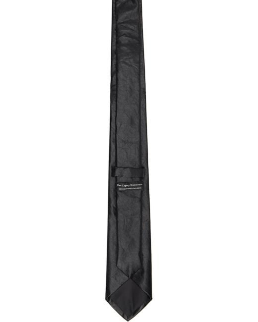 Our Legacy Black Leather Tie for men