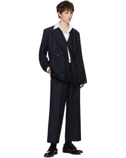 Maison Margiela Blue Striped Blazer for men