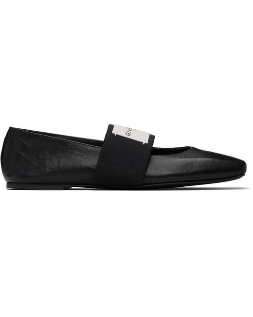 Givenchy Black Sliced Square Ballerina Flats