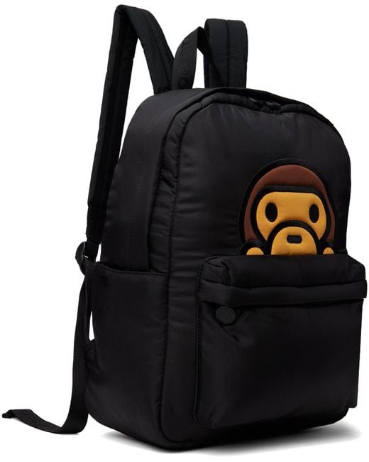 A Bathing Ape Black Baby Milo Medium Backpack for men