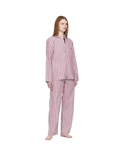 Tekla Pink Off- Poplin Long-Sleeved Pyjama Shirt