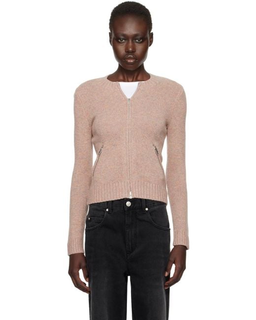 Isabel Marant Black Wool-Blend Rib Knit Cardigan