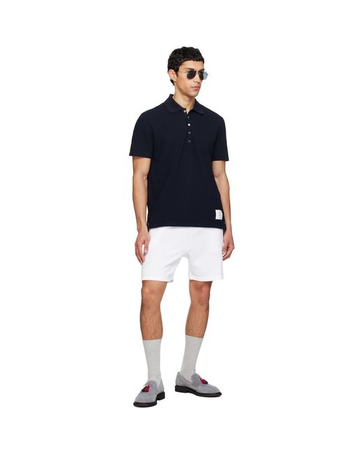 Thom Browne White Pique Loopback Sweat Shorts for men