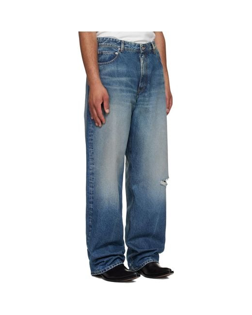 MM6 by Maison Margiela Blue Straight-Leg Jeans for men