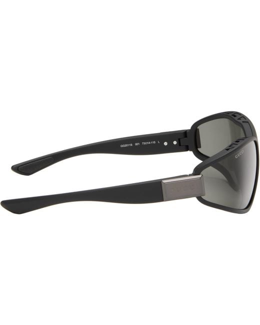 Gucci Black Lettering Mountain Pack Sunglasses for men