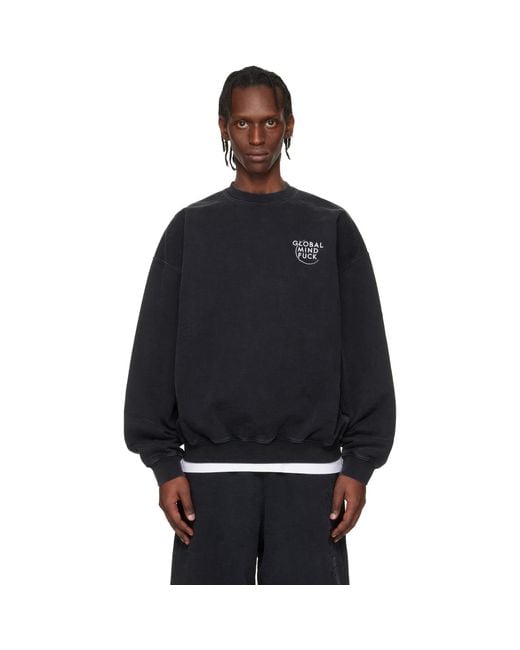 Vetements Black 'Global Mf' Sweatshirt for men